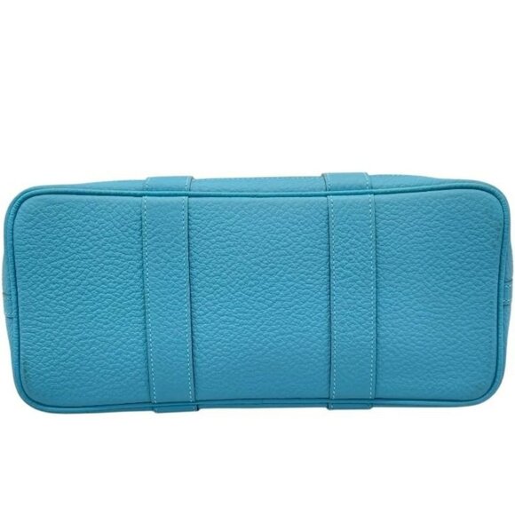 Hermes Garden Party TPM Negonda Toile Blue Leather Tote Bag Shoulder Handbag - Picture 7 of 10